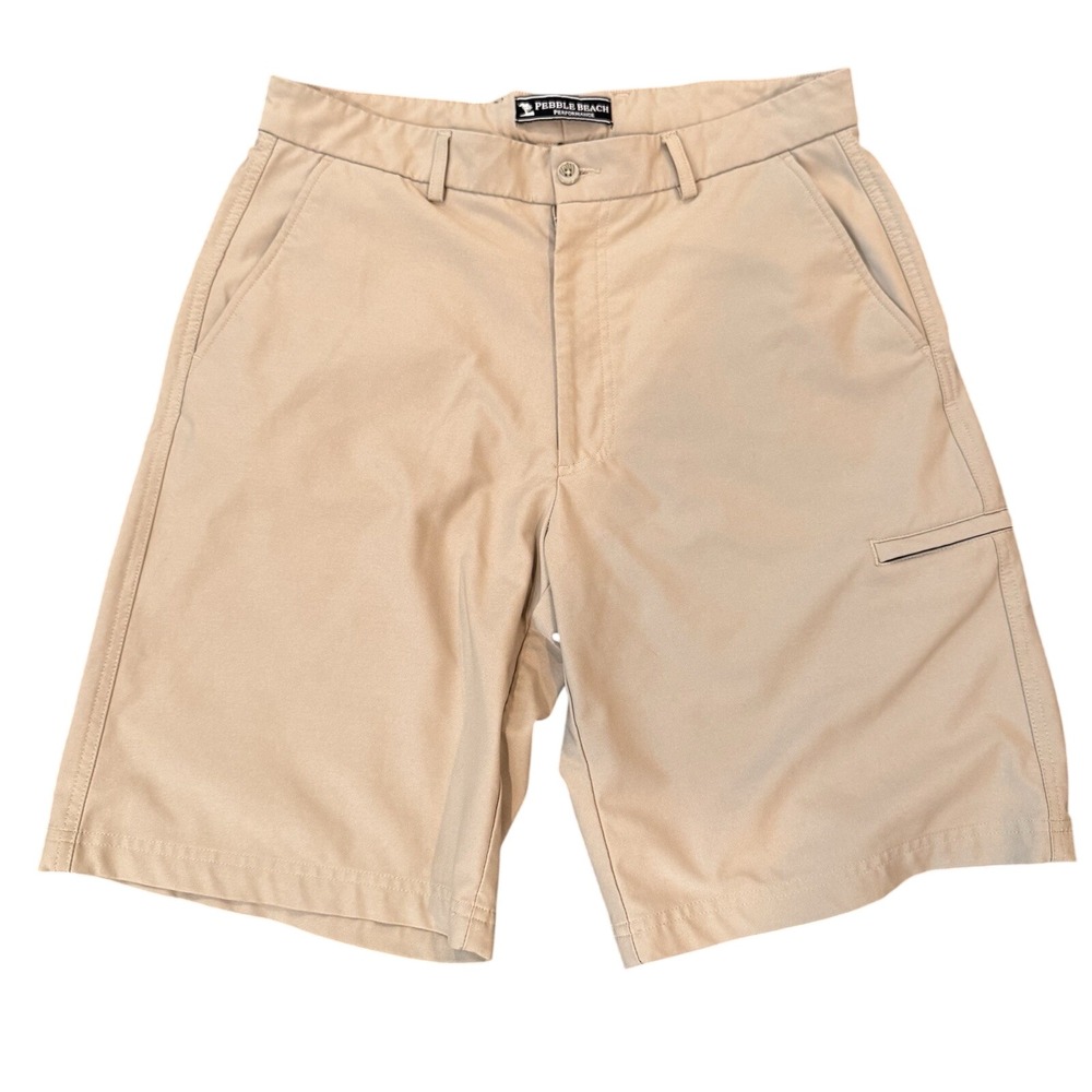 Pebble Beach Performance Golf Shorts Mens 34‎ Tan Khaki Good Utility Pocket
